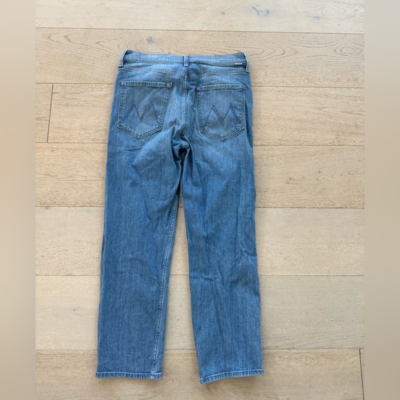Mother The Tomcat Straight Leg High Rise crop Jean size 31 WORLD AT MY FEET - Picture 6 of 9